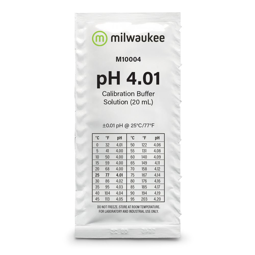 Calibration solution for pH 4.01 calibration of the pH meter Milwaukee M10004B