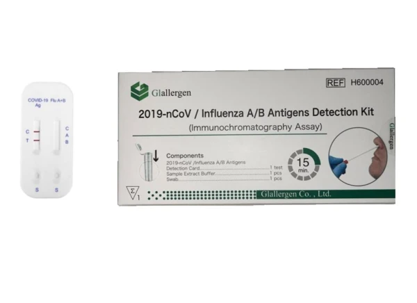 Test Rapid Αντιγόνων Flu A/B (Γρίπης) &amp; Covid-19 GLallegrian 1τμχ 2in1 Ρινικό