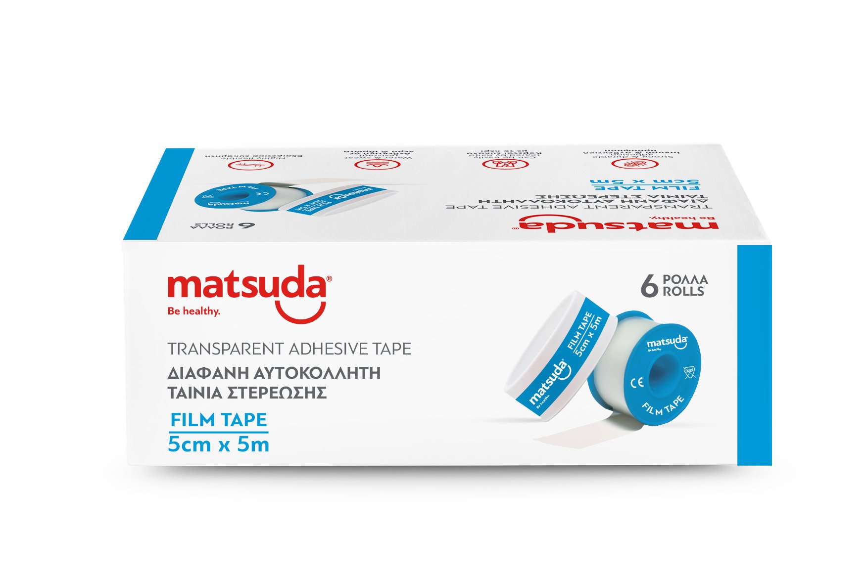 Αυτοκόλλητη Ταινία Διάφανη 5cmx5m Filmtape Matsuda (6ρολ./κουτί)