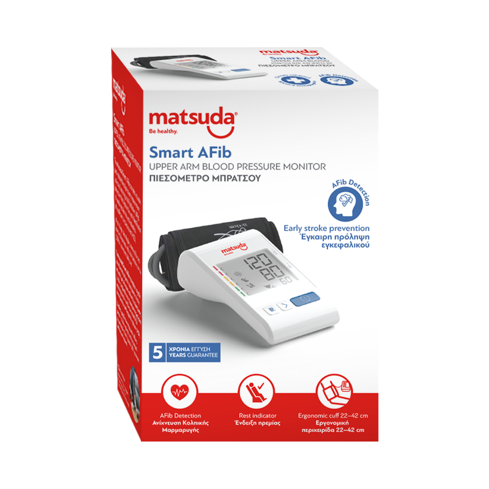 *N Πιεσόμετρο Μπράτσου Ηλεκτρονικό Smart AFib Matsuda