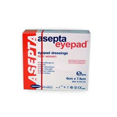Επίθεμα Οφθαλμικό Αποστειρωμένο 6X7,5cm 5τμχ  Asepta REF:125121