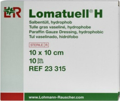Lomatuell Gauze (Vaseline - Paraffin) 10X10cm 23315 10pcs