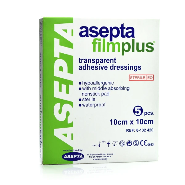 Transparent Stickers Filmplus 10x15cm 5pcs Asepta