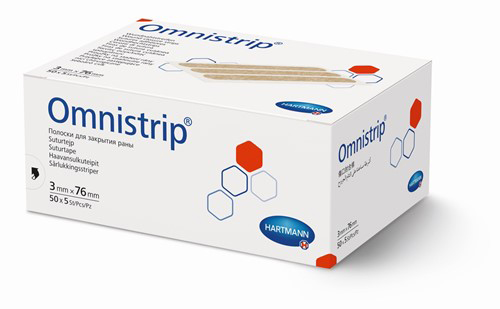 Omnistrip Self-adhesive Trauma Adhesive Strips 6x101mm Packed in 50 envelopes of 10pcs (500 strips) REF:540684 Hartmann