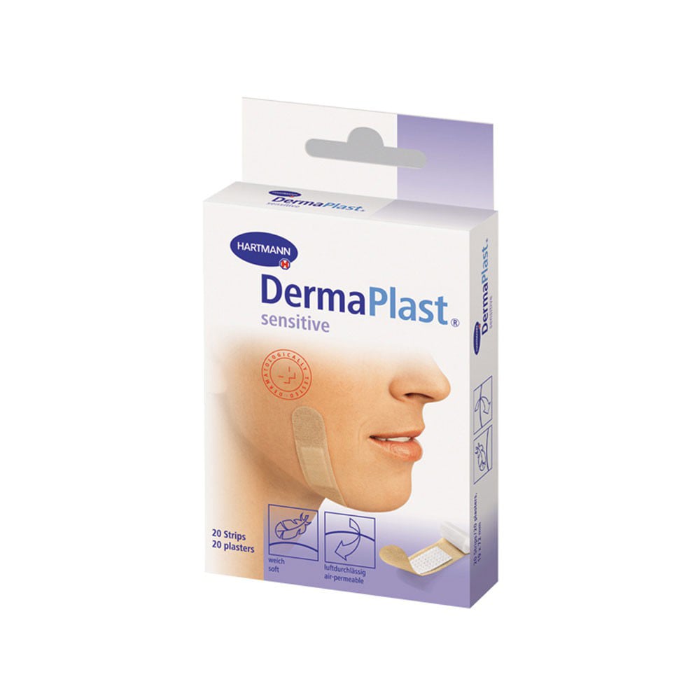 Dermaplast Sensitive Αυτοκόλλητα Επιθέματα Μικροτραυμάτων 19x72mm σε Κασετίνα των 20τμχ REF:535325 Hartmann