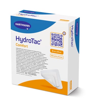 HydroTac Comfort Αφρώδες Επίθεμα με Επίστρωση Υδρογέλης 10x10cm 10τμχ REF:685832 Hartmann