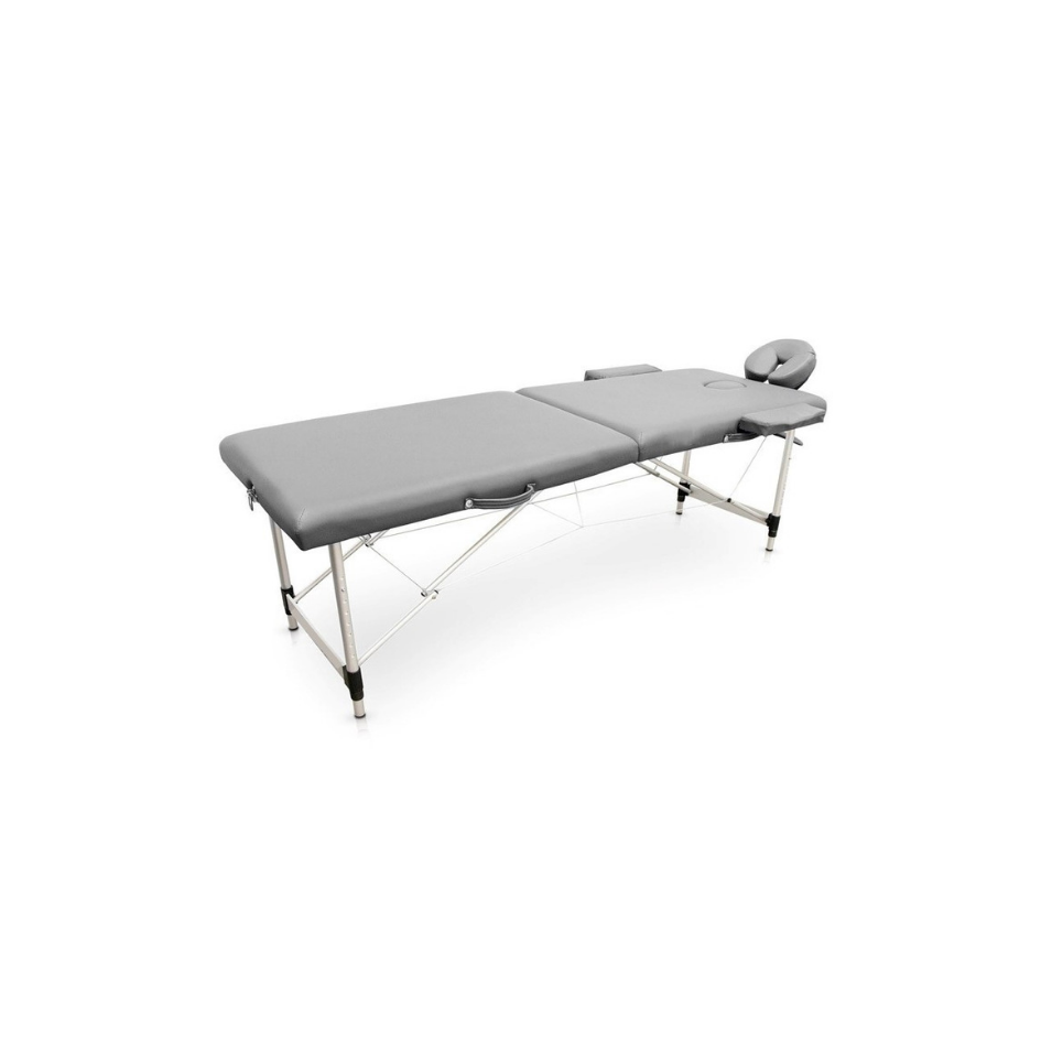 Φορητό Κρεβάτι Βαλίτσα Μασάζ,Φυσιοθεραπείας,Αλουμίνιο,Ασημί 186x60cm