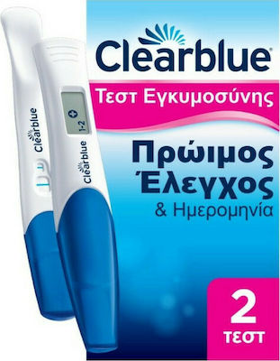 Clearblue Τεστ Εγκυμοσύνης Πρώιμος Έλεγχος & Ημερομηνία 2τμχ P&G