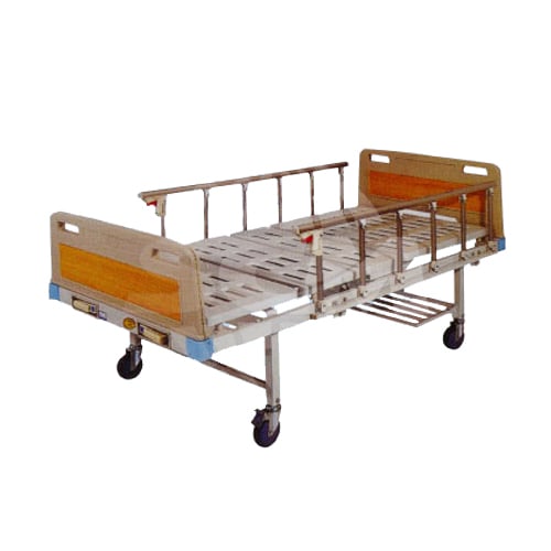 Hospital bed Matsuda with 2 Cranks, Wheels and 2 Side tables