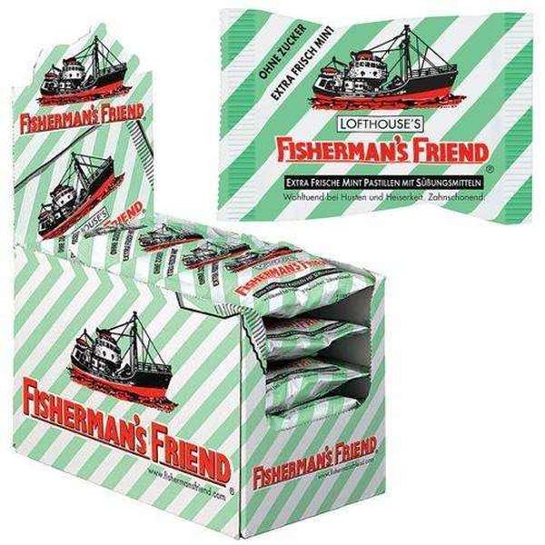 Fisherman's Friend Extra Strong Mint (Πράσινο) Καραμέλες Μέντα Χωρίς Ζάχαρη 24x25gr NEW