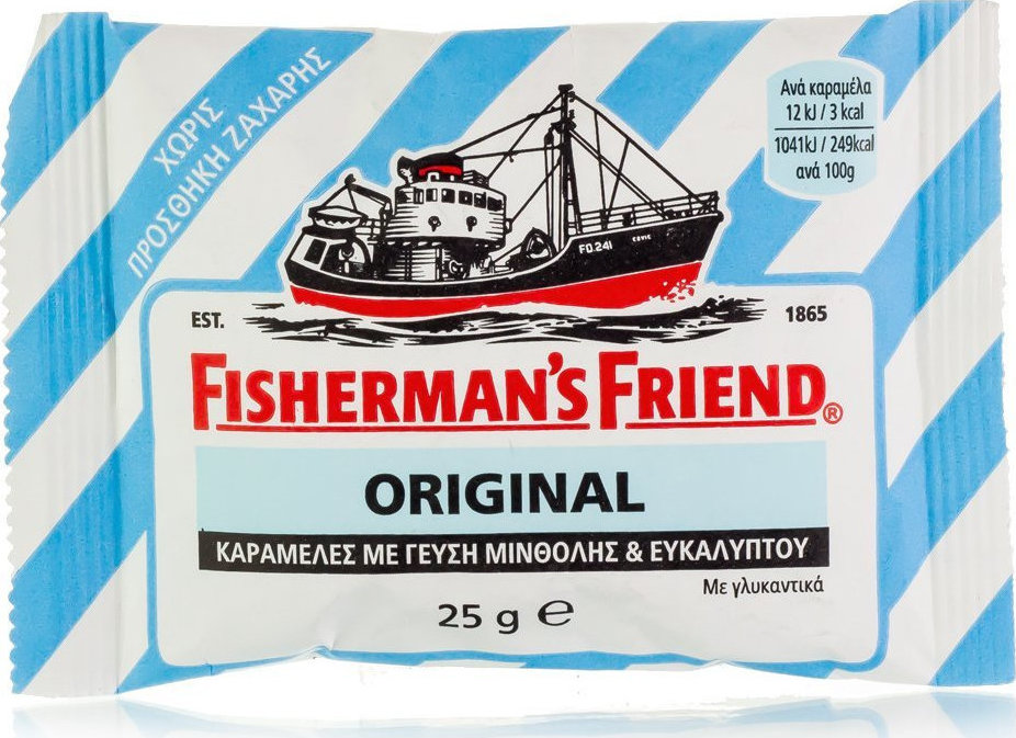 Fisherman's Friend Original - Ευκάλυπτος & Μέντα (Γαλάζιo) Καραμέλες Χωρίς Ζάχαρη 12x25gr