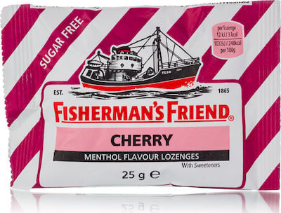 Fisherman's Friend Cherry - Κεράσι (Φούξια) Καραμέλες Χωρίς Ζάχαρη 12x25gr