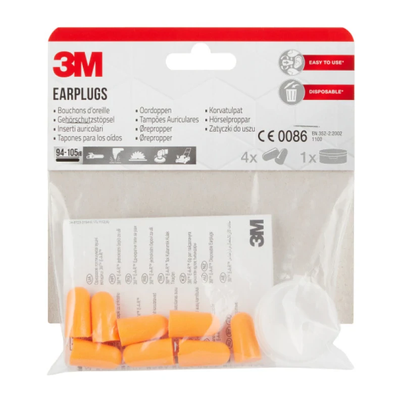 Ωτοασπίδες Earplugs 3M Ενηλίκων Αφρώδεις 4 ζευγάρια Με Θήκη