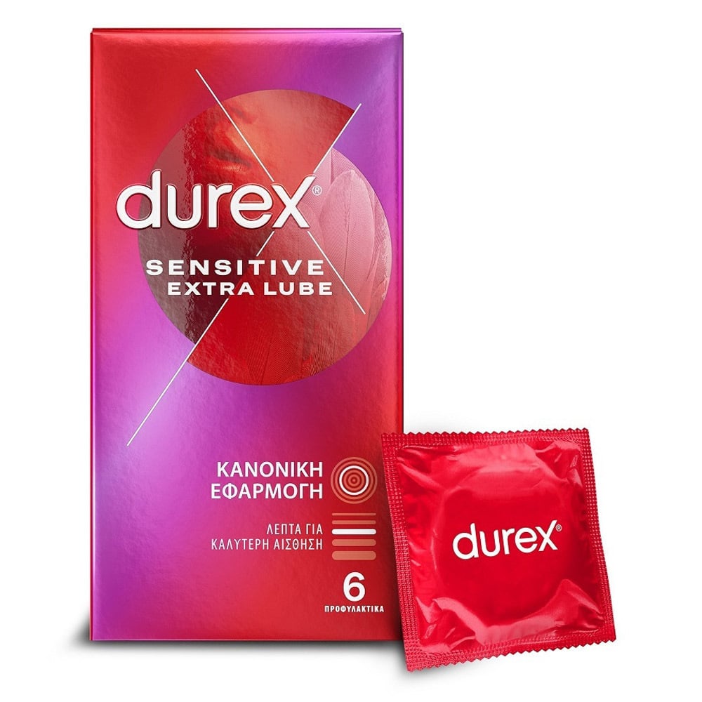 Durex Sensitive Extra Lube 6τμχ (Κ.Π)