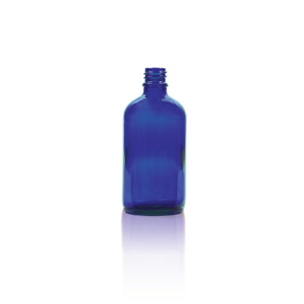 Glass Vial Blue GB100 PP18 100ml