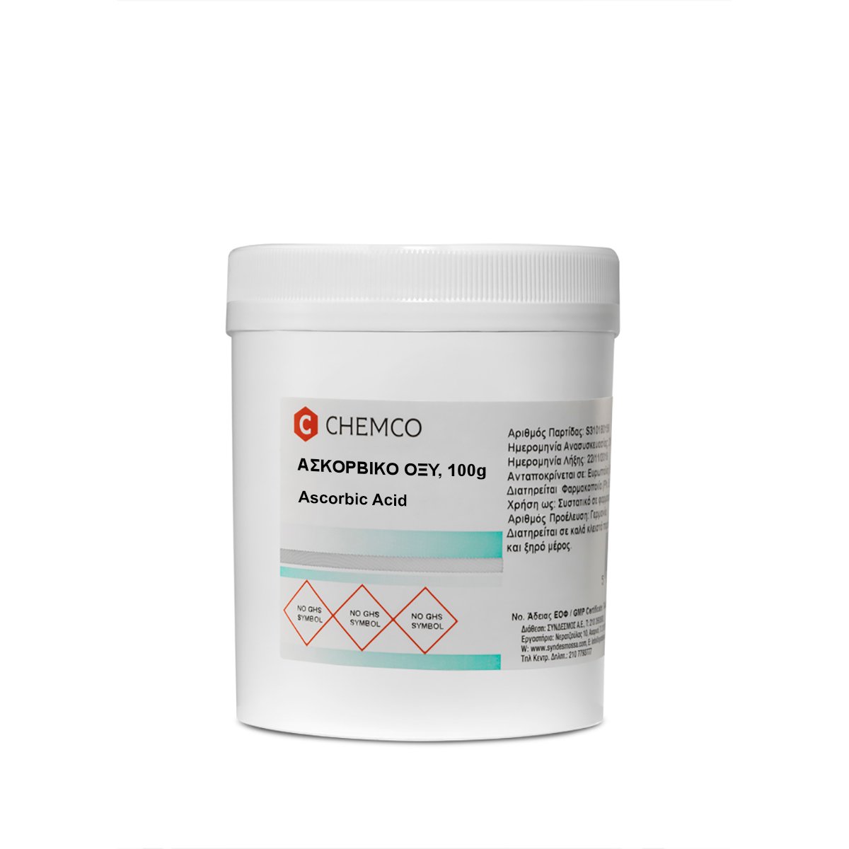 Acid Ascorbic (Vitamin C) FCC. Ph.Eur. CHEMCO 100gr