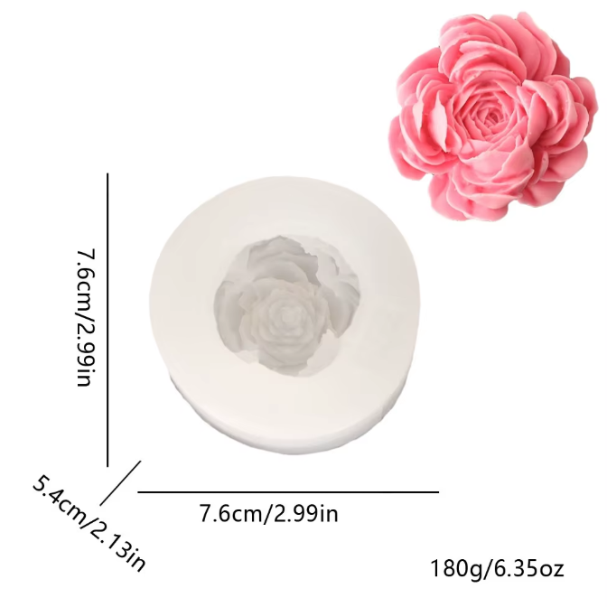 Καλούπι Σιλικόνης Παιώνια Μεσαία 3D 7.6x5.4cm