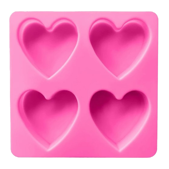 Καλούπι Σιλικόνης Για Σαπούνι, Σχήμα Καρδιάς 4 Θέσεων 15.5x15.5x1.8cm