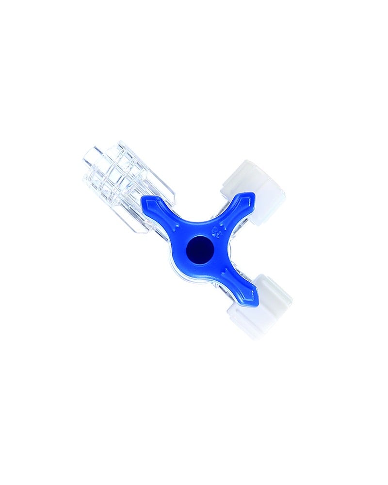 Faucet 3way Stop Cock Blue Polymed Ref:13007