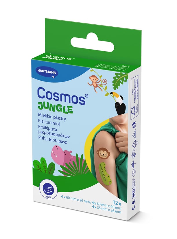 Cosmos Kids Αυτοκόλλητα Επιθέματα Μικροτραυμάτων 3 Μεγέθη σε Κασετίνα των 12τμχ REF:500084 Hartmann