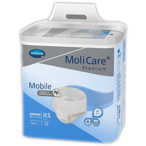 MoliCare Premium Mobile Extra Plus Daytime Underwear XSmall (P: 45-70cm) 6 Drops 14pcs REF:915840 Hartmann
