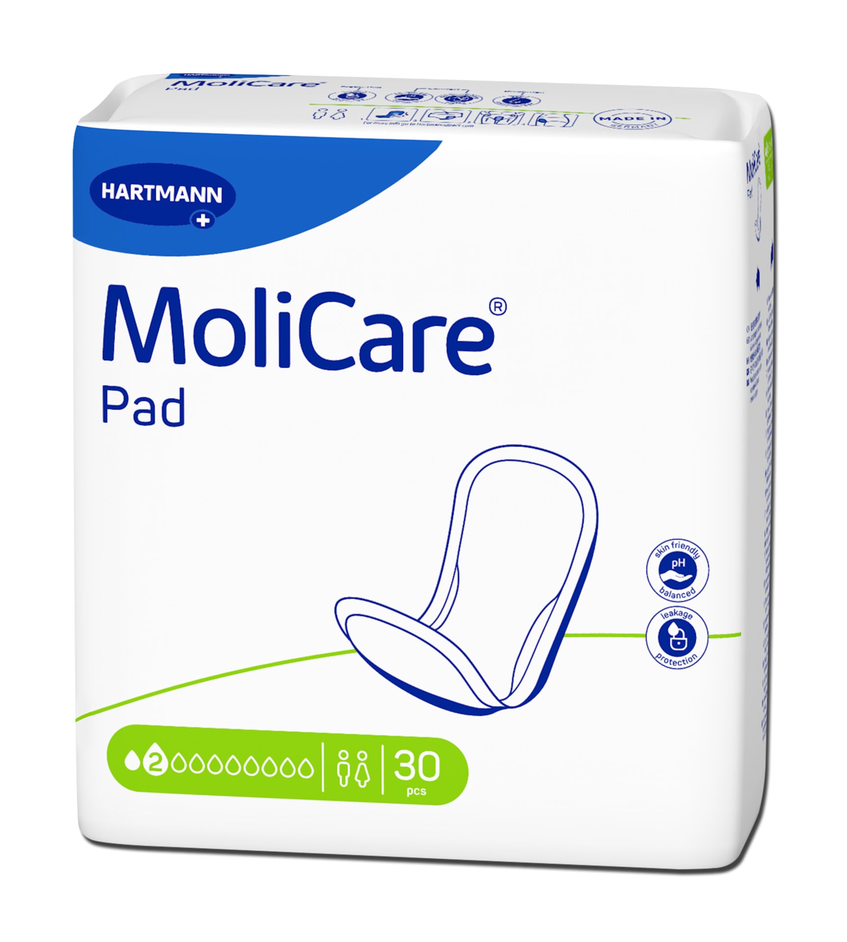 MoliCare Pad Unisex Σερβιέτες Ελαφριάς Ακράτειας 2 Σταγ. (Mini) 30τμχ REF:168075 (πρώην 168100) Hartmann