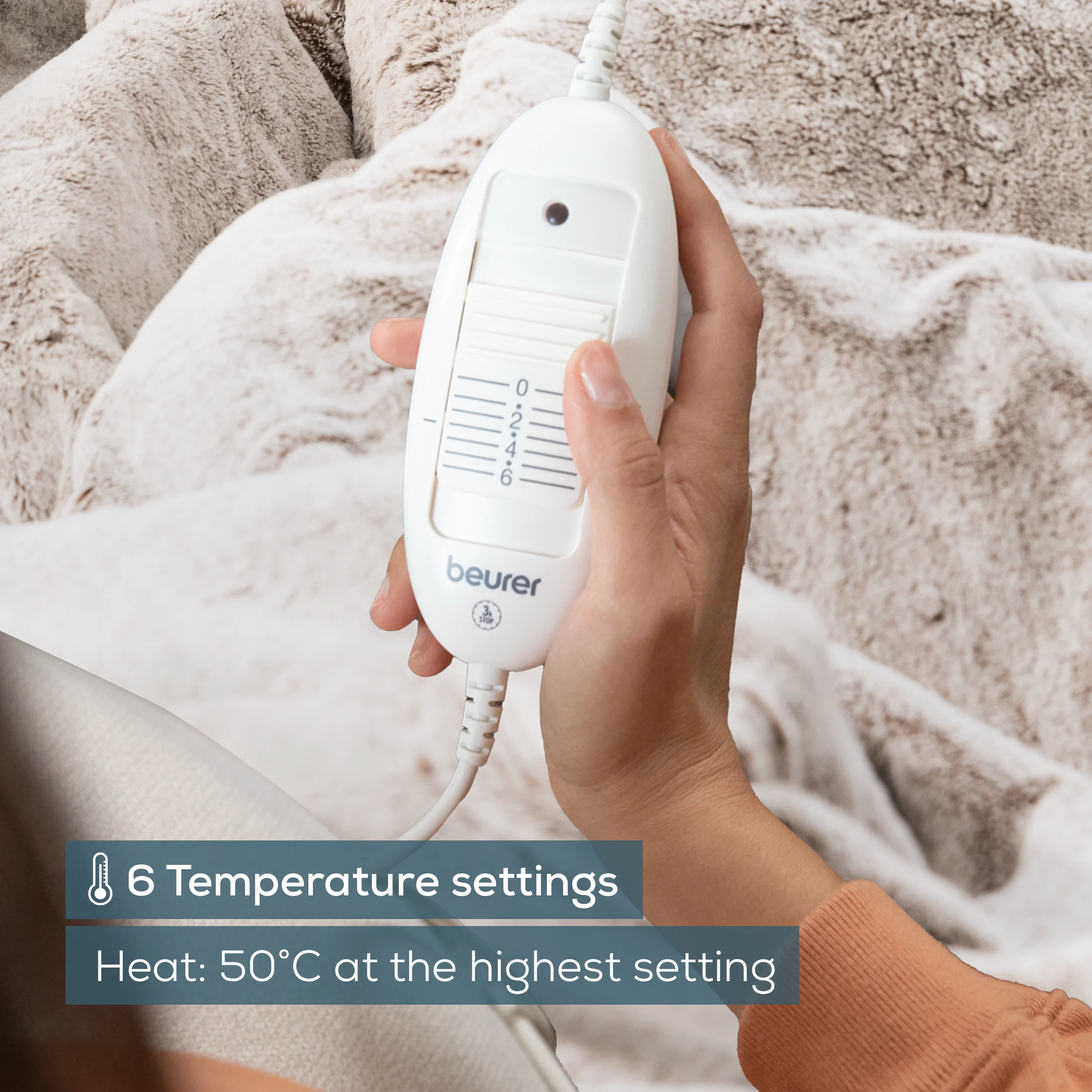 Κουβέρτα Ηλεκτρική Beurer -HD 75 Cozy- 6 Θέσεων 180X130cm Πλενόμενη