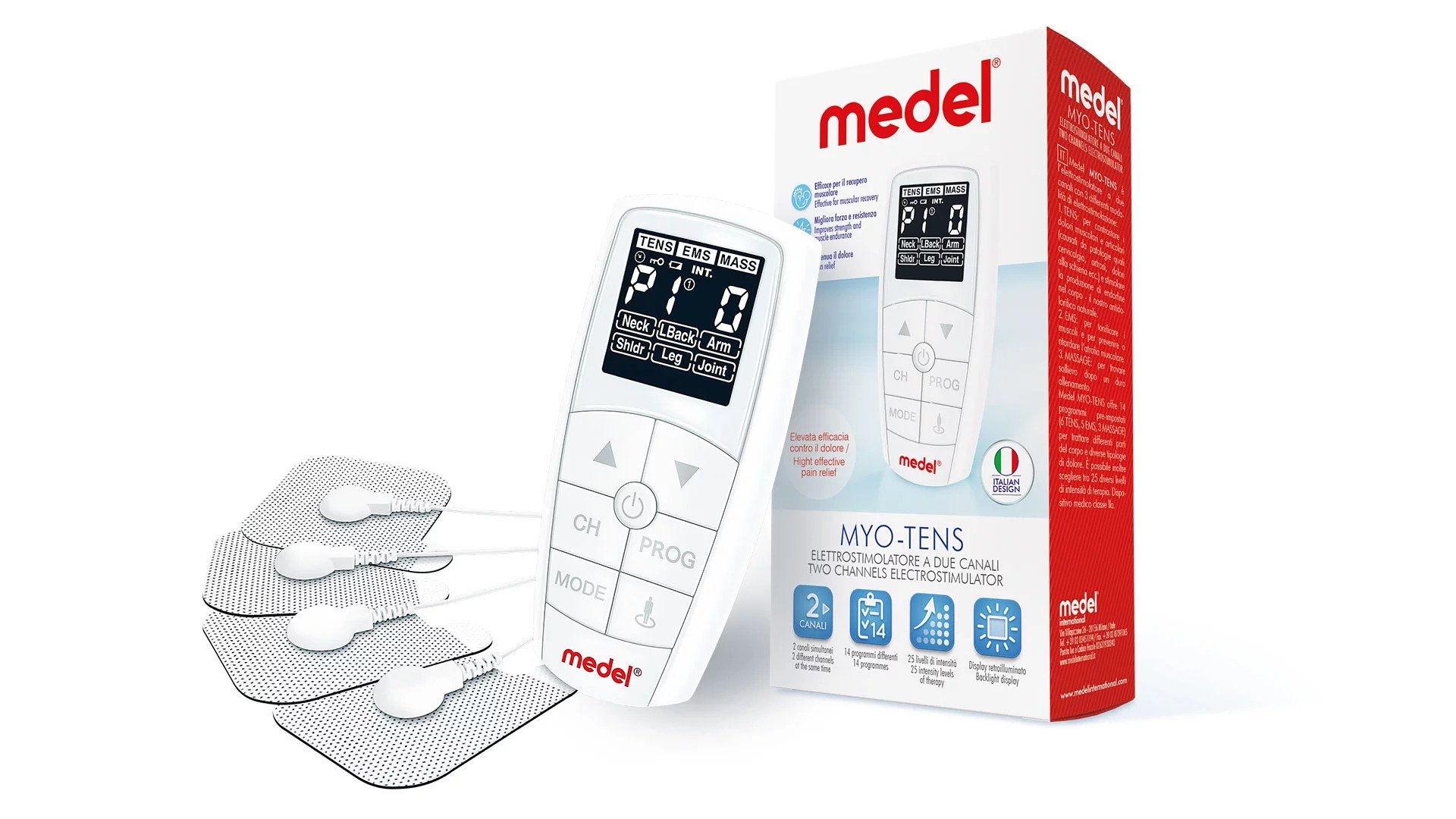 Medel Myo-Tens 95233 Passive Gymnastics Machine with 2 Channels, 14 Programs, 25 Function Levels