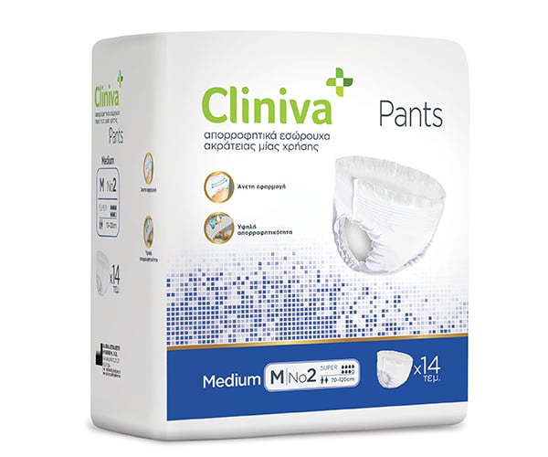 Cliniva Pants Εσώρουχα Ακράτειας No2 Medium 14τμχ (Περ.:70-120cm) by Septona