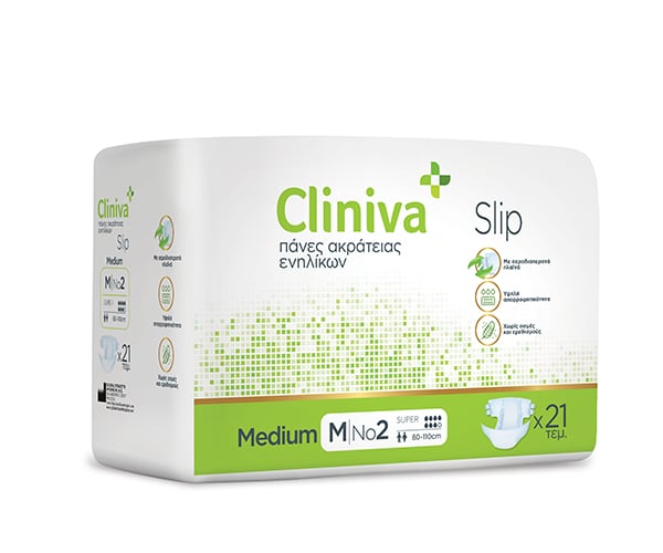 Cliniva Slip Πάνα Ανοιχτή No2 Medium 21τμχ by Septona