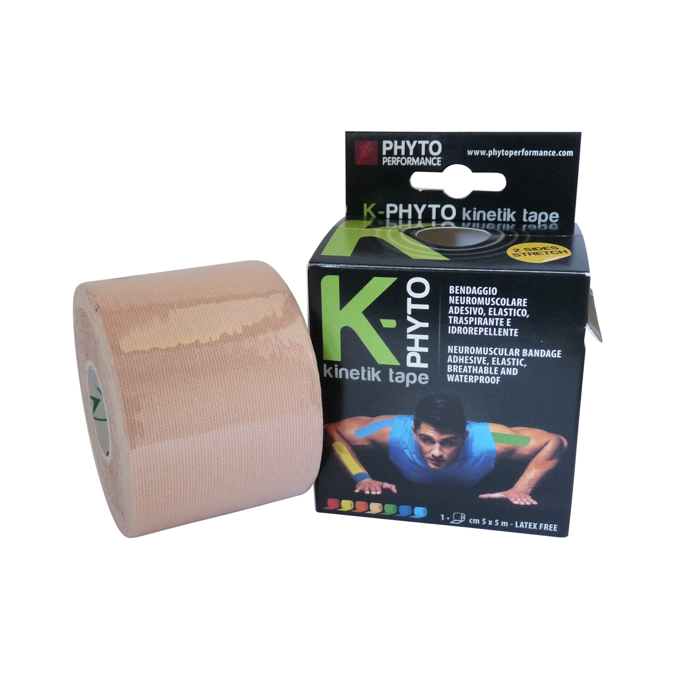 Kinetik Tape K-Phyto 2 Sides Stretch 5cmx5m σε Μπεζ Χρώμα REF:K-PH/AST/BEIG Latex Free PhytoPerformance