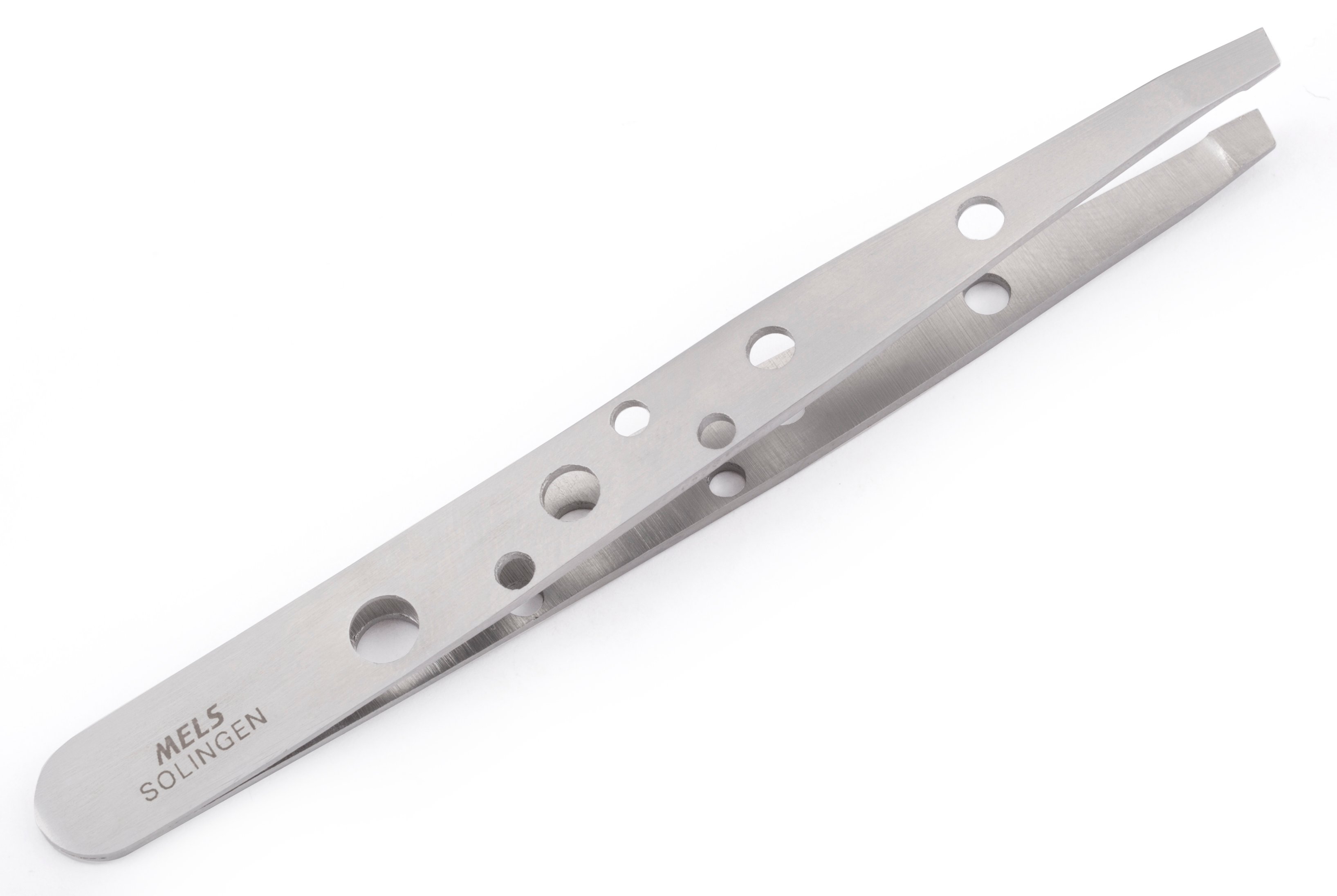 Professional eyebrow tweezers Silver with holes Ref:1623 Mels