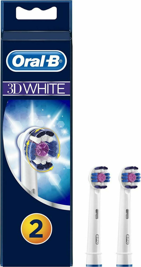 Oral b Αντ/κό Ηλ. Οδοντόβουρτσας 3D White 2τμχ P&G
