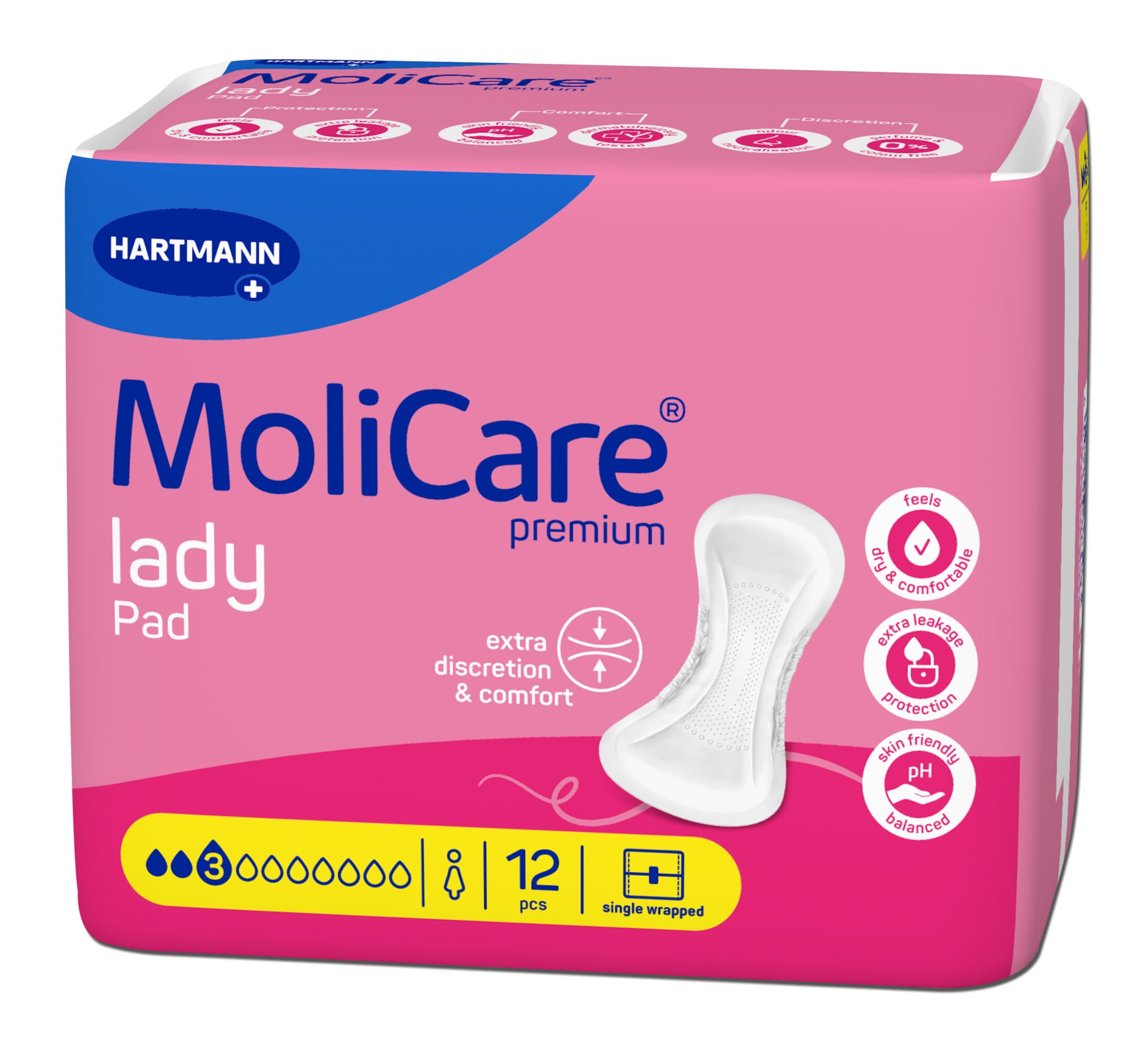 MoliCare Premium Lady Pad Σερβιέτες 3 Σταγ. (Midi) 12τμχ REF:168045 Hartmann (πρώην 168644)