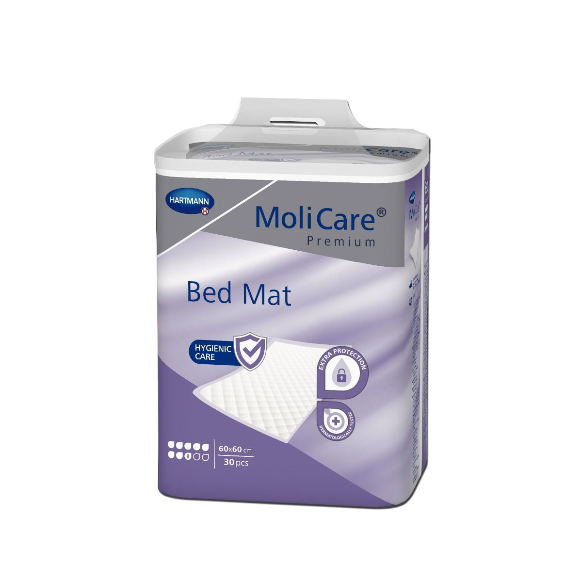 MoliCare Premium Bed Mat Υποσέντονο Μιας Χρήσης 8 Σταγόνων 60x60cm 30τμχ REF:161087 (πρώην 161400) Hartmann