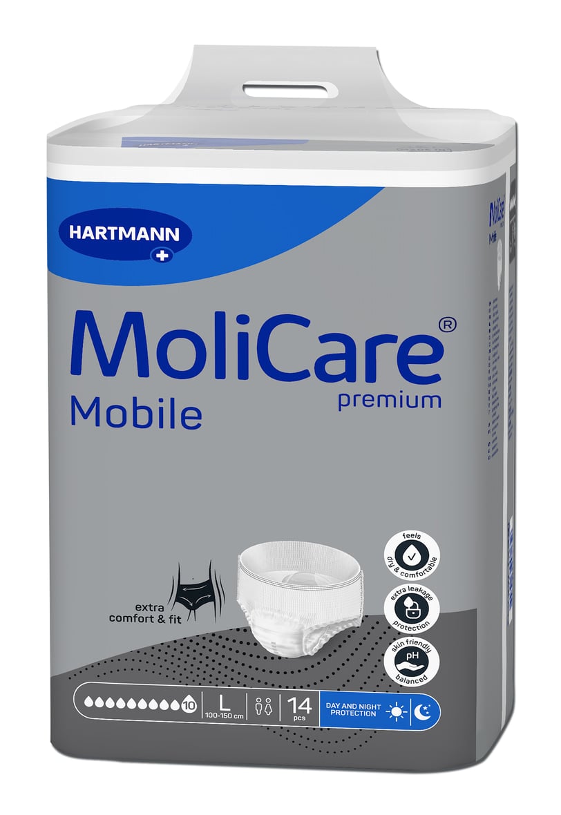 Molicare Premium Mobile Super Plus Εσώρουχο Ακράτειας Νύχτας Medium (Περ: 80-120cm) 10 Σταγόνων 14τμχ  REF:166041 Hartmann (πρώην 915878)Hartmann