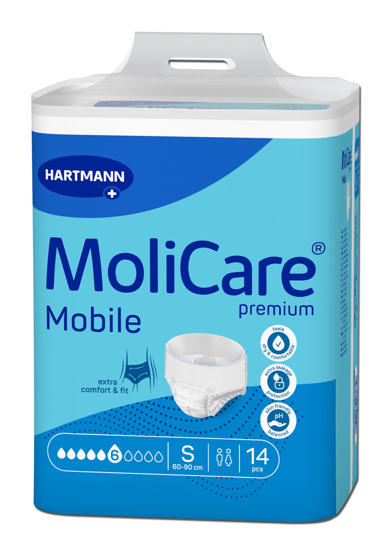 MoliCare Premium Mobile Extra Plus Εσώρουχο Ακράτειας Ημέρας Small (Περ: 60-90cm) 6 Σταγόνων 14τμχ  Ref:166013 (πρώην 915831) Hartmann
