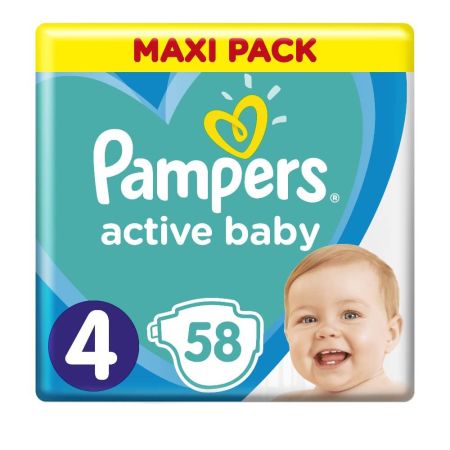Pampers Active Baby Μέγεθος 4 8-14kg 58τμχ Maxi