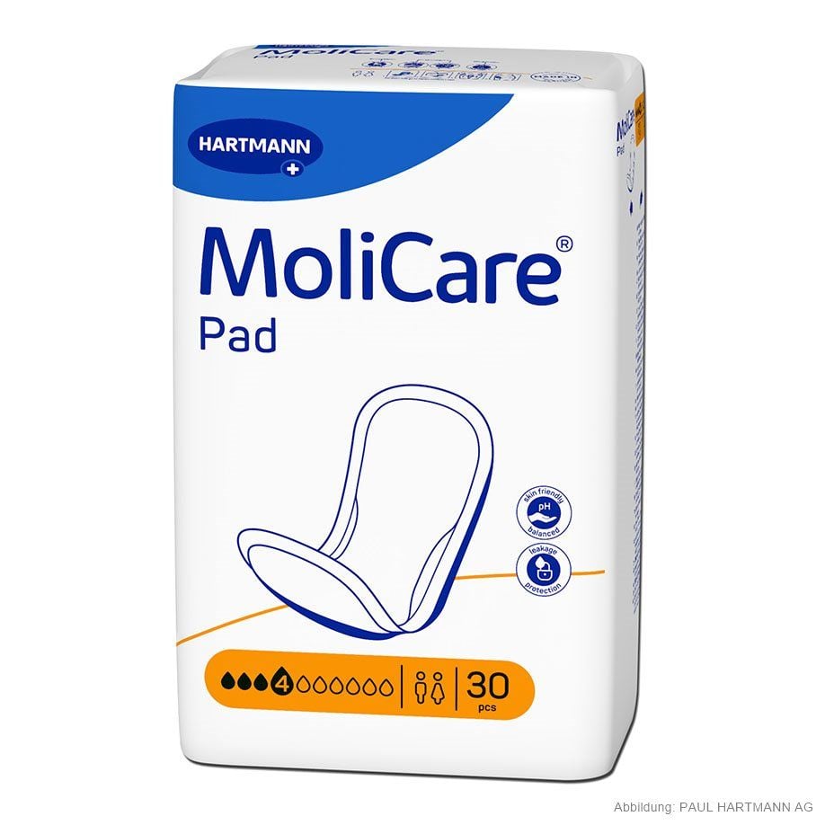 MoliCare Pad Unisex Σερβιέτες Ελαφριάς Ακράτειας 4 Σταγ. 30τμχ REF:168077 (πρώην 168102) Hartmann