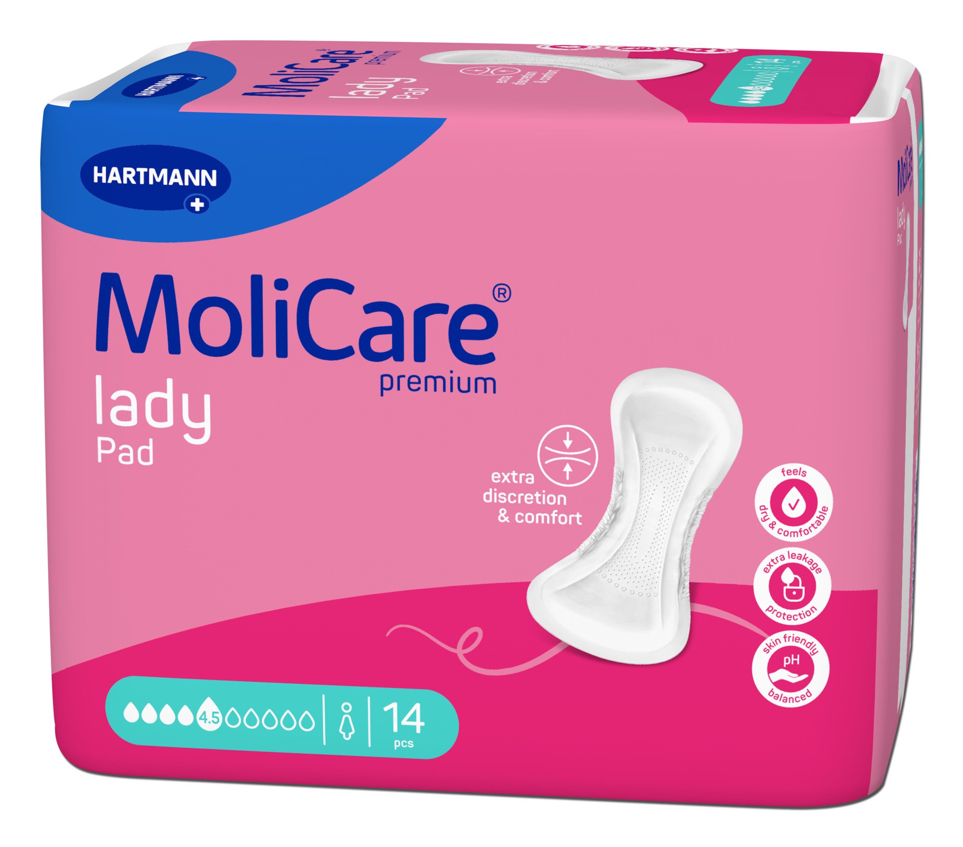 MoliCare Premium Lady Pad Σερβιέτες  4,5 Σταγ. 14τμχ REF:168049 (πρώην 168654) Hartmann
