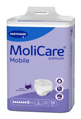 MoliCare Premium Mobile Extra Comfort Εσώρουχο Ακράτειας Νύχτας Large (Περ: 100-150cm) 8 Σταγόνων 14τμχ  REF:166031 (πρώην 915873) Hartmann