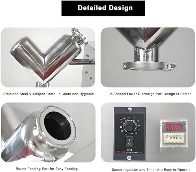 Μίκτης Κόνεων Ανοξείδωτος Σχήματος V/ Powder Mixer Inox V Shaped 2L