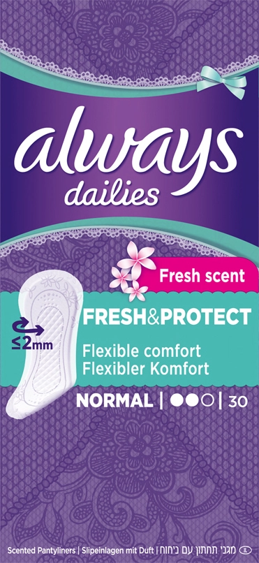 Always Dailies Σερβιετάκια Fresh & Protect Normal 30τμχ