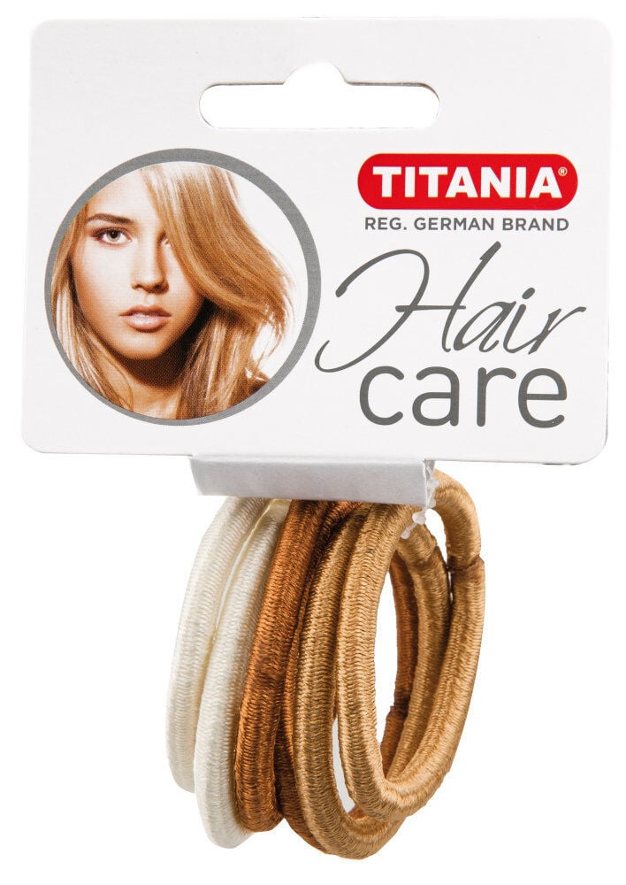 Titania Λαστιχάκια Μαλλιών Μπεζ 6τμχ 5cm/6mm Ref:7815