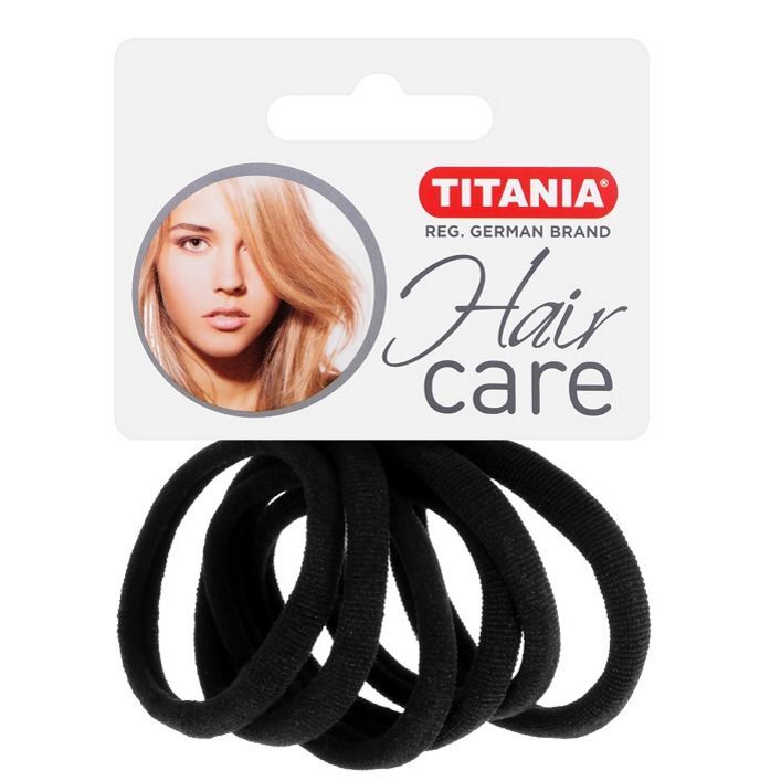 Titania Silicone Hair Ribbons Black 6pcs 5cm/2mm Ref:7925