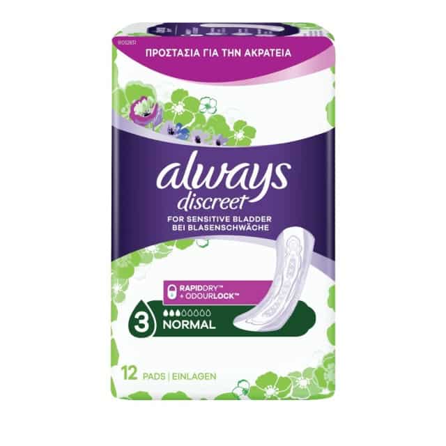 Always Discreet Normal Size 3, Incontinence Pads 12pcs