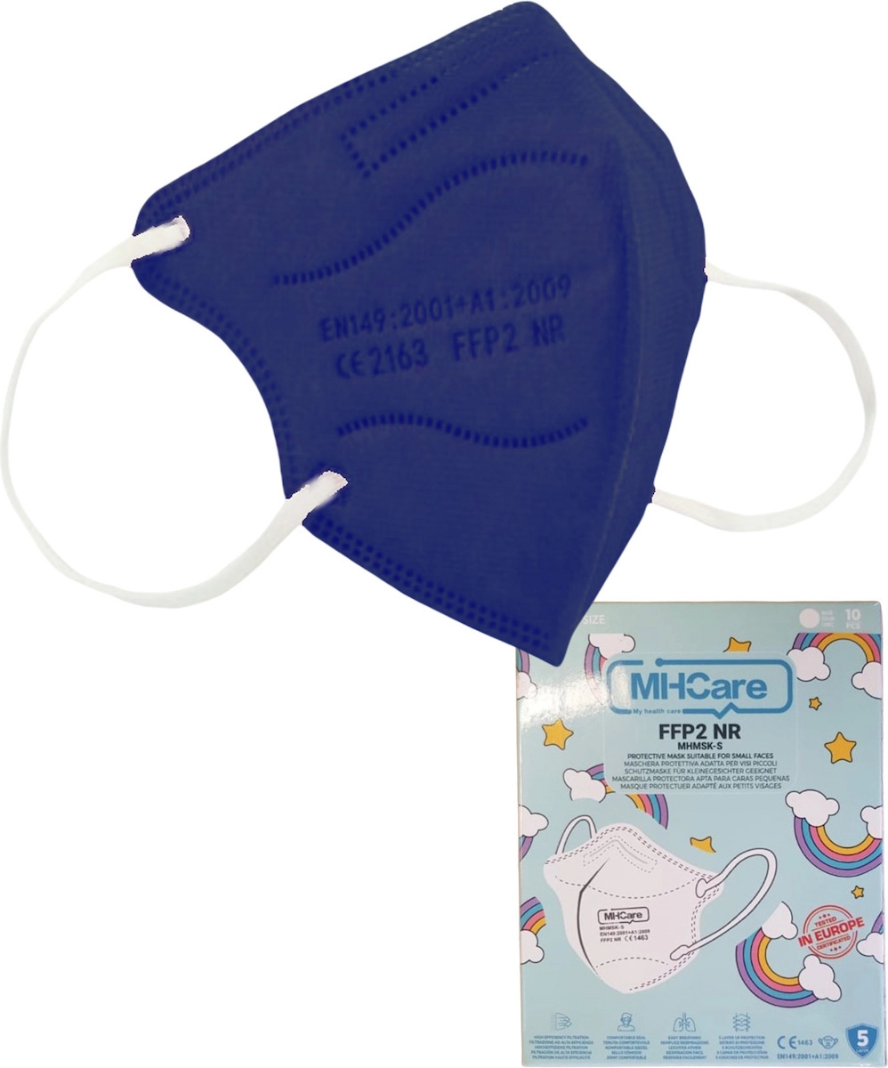 Children's Mask FFP2 MHCare Blue Without Valve Disposable 10pcs