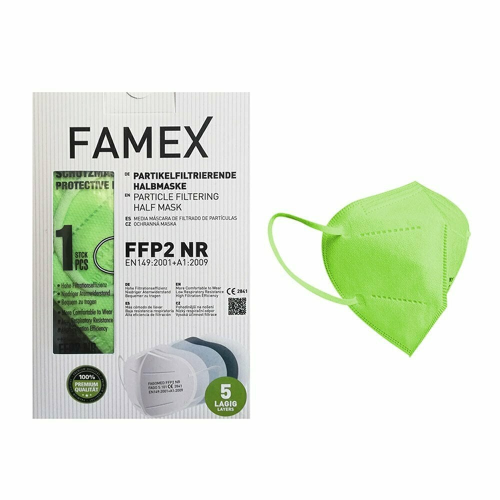Μάσκα Παιδική FFP2 Famex - Λαχανί Χωρίς Βαλβίδα Μιας Χρήσης 10τμχ