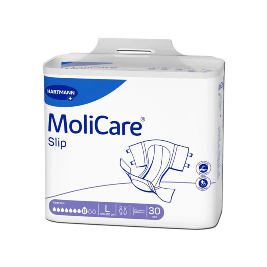 MoliCare Flash Slip Super Plus Πάνες Ακράτειας Νύχτας Large (Περ: 120-150cm) 8 Σταγόνων 30τμχ REF:165433 (πρώην 169850) Hartmann