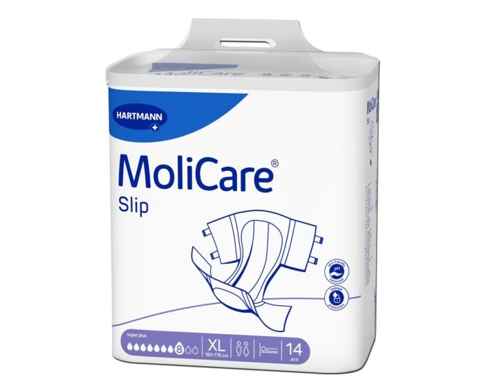 MoliCare Flash Slip Super Plus Πάνες Ακράτειας Νύχτας XLarge (Περ: 150-175cm) 8 Σταγόνων 14τμχ REF:165434 (πρώην 169950) Hartmann